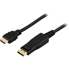 Deltaco DP-3020, DP/HDMI, 2 m cena un informācija | Kabeļi un vadi | 220.lv