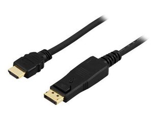 Deltaco DP-3010, DP/HDMI, 1 m cena un informācija | Kabeļi un vadi | 220.lv