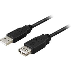 USB кабель Deltaco USB2-11S, USB 2.0 A male - A female, 0.5 м цена и информация | Кабели и провода | 220.lv