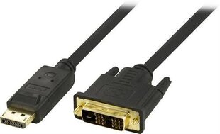 Кабель Deltaco DP-2030, DisplayPort - DVI-D, 3 м цена и информация | Кабели и провода | 220.lv