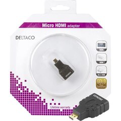 Deltaco HDMI-24-K, HDMI-M/Micro HDMI-F cena un informācija | Kabeļi un vadi | 220.lv
