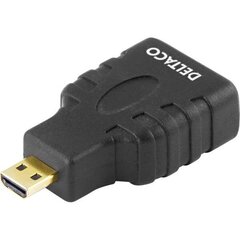 Deltaco HDMI-24-K, HDMI-M/Micro HDMI-F cena un informācija | Kabeļi un vadi | 220.lv