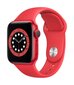 Viedais pulkstenis Apple Watch 6 GPS, 40mm Red Aluminium Case with Red Sport Band cena un informācija | Viedpulksteņi (smartwatch) | 220.lv