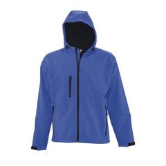 Водонепроницаемая и непродуваемая синяя мужская куртка из софтшелла с капюшоном REPLAY MEN цена и информация | Мужские куртки | 220.lv