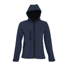 Ūdens un vēja necaurlaidīga tumši zila sieviešu softshell jaka ar kapuci REPLAY WOMEN cena un informācija | Sieviešu virsjakas | 220.lv