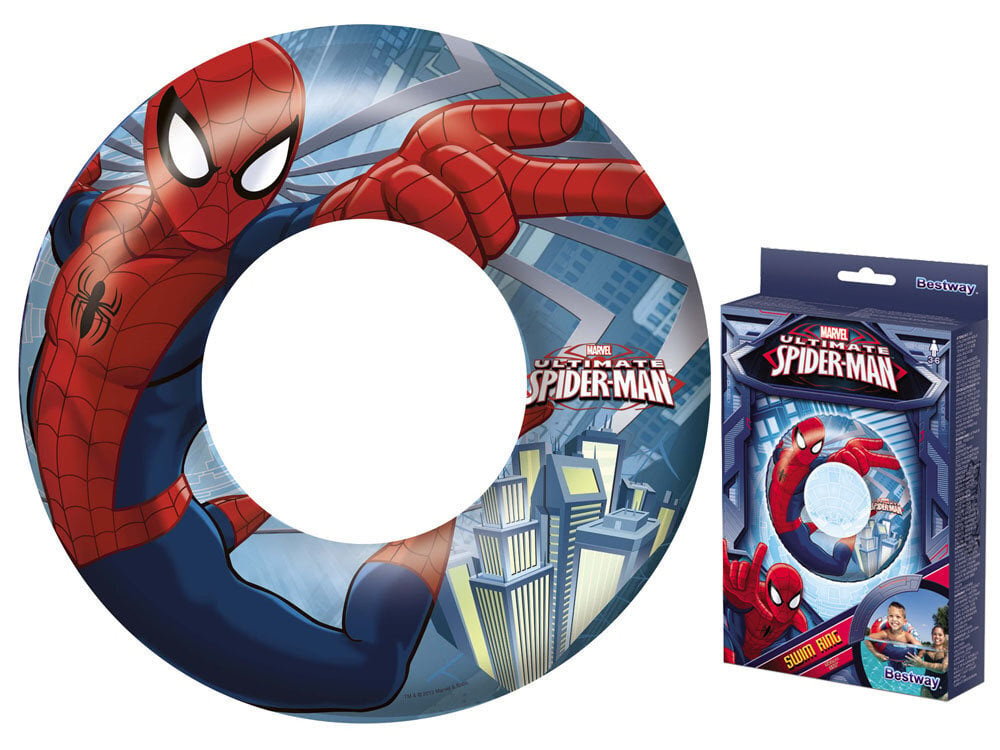 Piepūšamais peldēšanas riņķis Spider-man Bestway, 56 cm cena un informācija | Piepūšamās rotaļlietas un pludmales preces | 220.lv