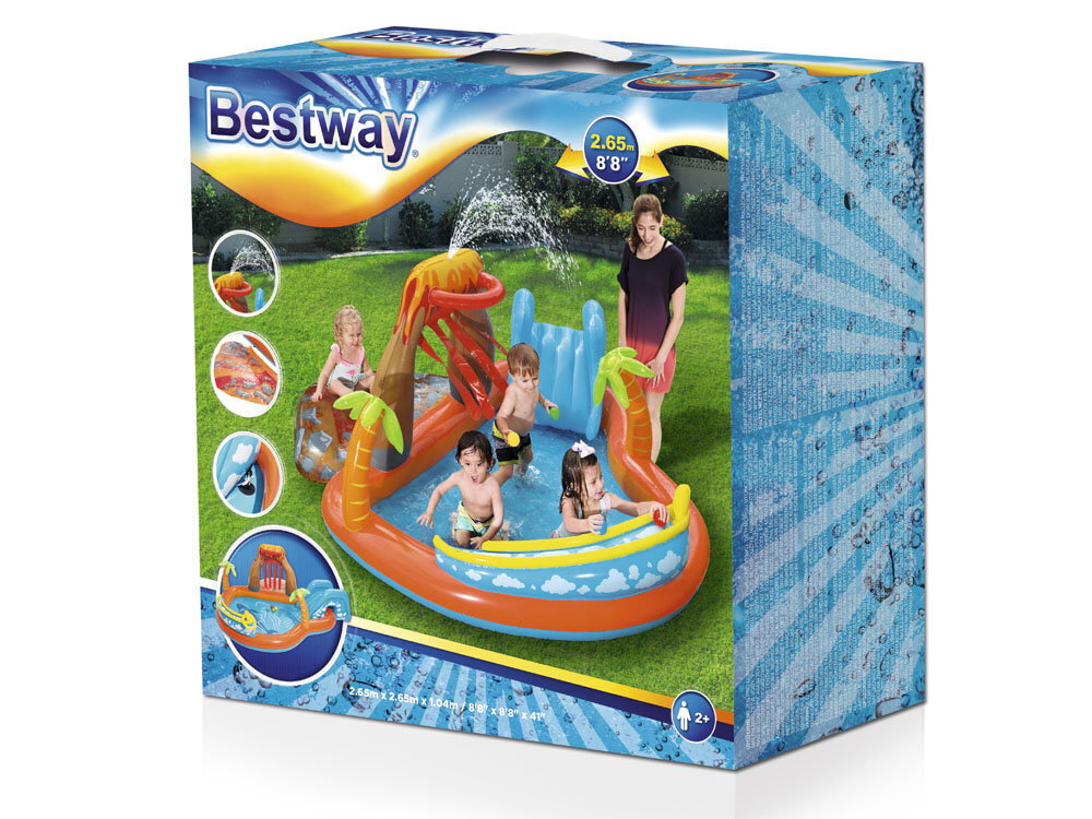 Bērnu rotaļu laukums Bestway Volcano, 265x265x104 cm cena un informācija | Baseini | 220.lv