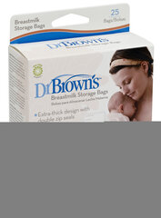 Dr.Brown мешочки для хранения молока, 25 шт. цена и информация | Детская посуда, контейнеры для молока и еды | 220.lv
