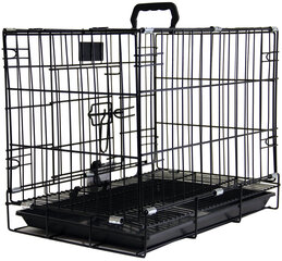 Hippie Pet metāla būris dzīvnieka transportēšanai, 91x56x67 cm, melnas krāsas cena un informācija | Transportēšanas būri, somas | 220.lv