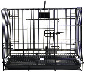 Hippie Pet metāla būris dzīvnieka transportēšanai, 91x56x67 cm, melnas krāsas cena un informācija | Transportēšanas būri, somas | 220.lv