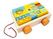 Koka krāsainu klucīšu ratiņi Bino, 19 gab. цена и информация | Attīstošās rotaļlietas | 220.lv