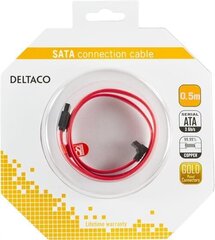 Deltaco SATA-05A-K, SATA, 0.5 м цена и информация | Кабели и провода | 220.lv