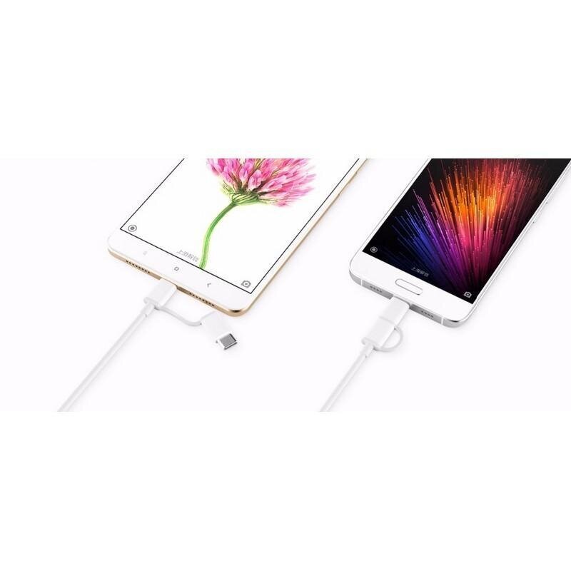 Xiaomi Mi 2-in-1 USB Cable Micro USB to Type C (30cm) white (SJX01ZM) cena un informācija | Savienotājkabeļi | 220.lv