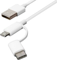 Xiaomi Mi 2-in-1 USB Cable Micro USB to Type C (30cm) white (SJX01ZM) цена и информация | Кабели для телефонов | 220.lv