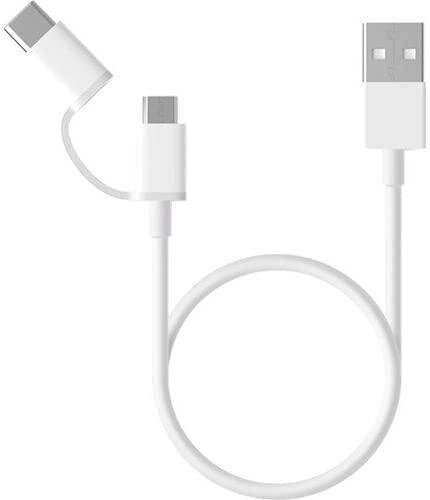 Xiaomi Mi 2-in-1 USB Cable Micro USB to Type C (30cm) white (SJX01ZM) cena un informācija | Savienotājkabeļi | 220.lv