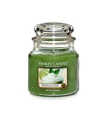 Ароматическая свеча Yankee Candle Classic Medium Jar Vanilla Lime 411 г цена и информация | Подсвечники, свечи | 220.lv