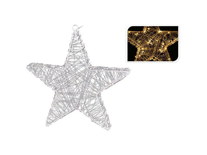 Spīdošs Ziemassvētku rotājums Zvaigzne, 30 mikroLED, 30 cm cena un informācija | Ziemassvētku dekorācijas | 220.lv