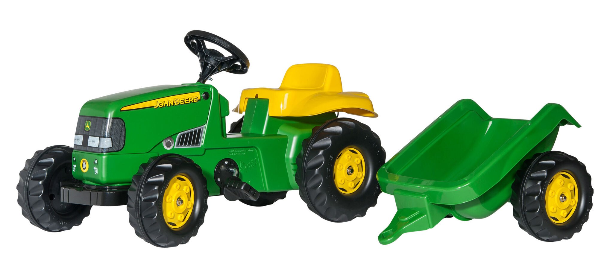 Pedāļu traktors ar piekabi RollyToys John Deere, zaļš cena un informācija | Rotaļlietas zēniem | 220.lv