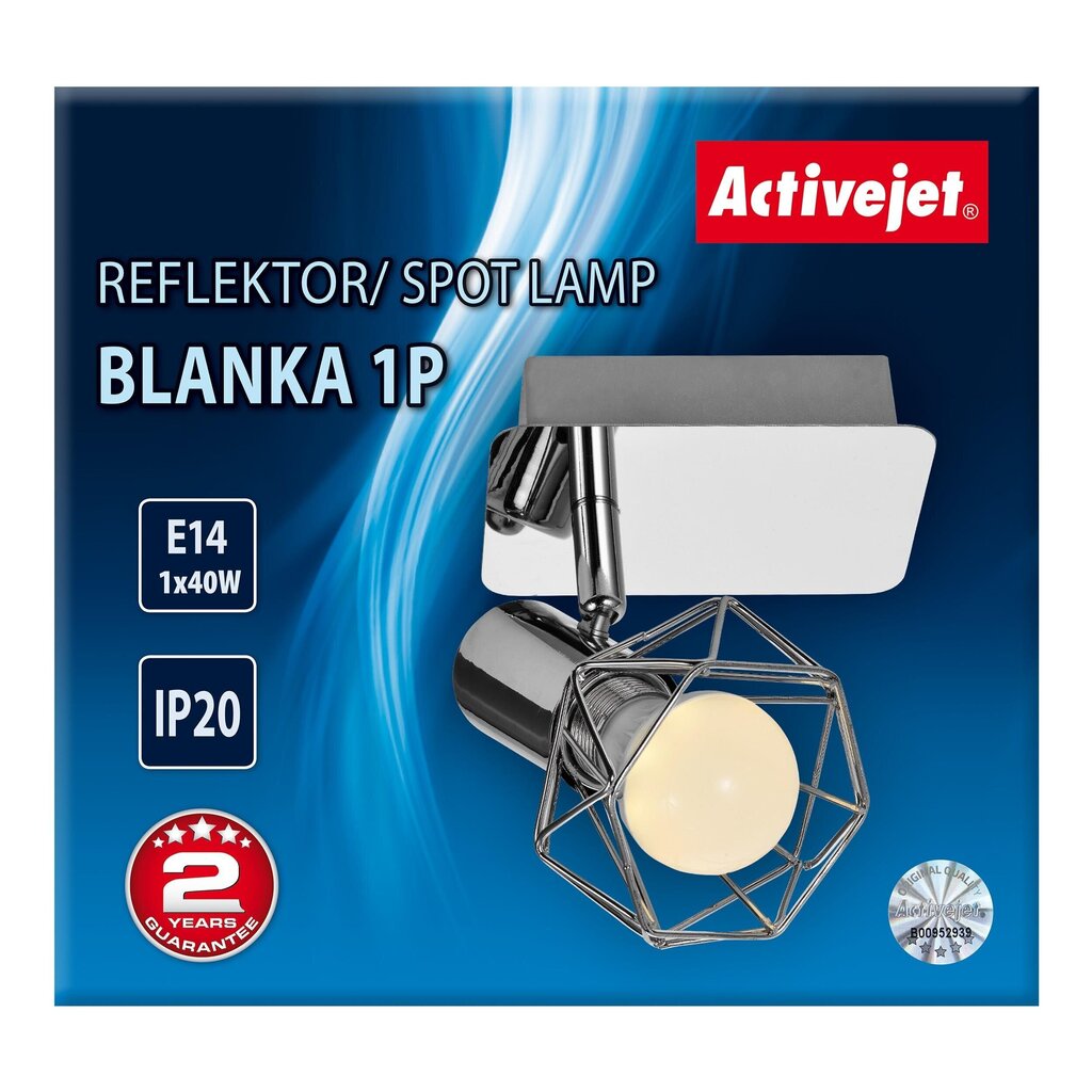 Activejet sienas lampa AJE-Blanka Silver 1P cena un informācija | Sienas lampas | 220.lv