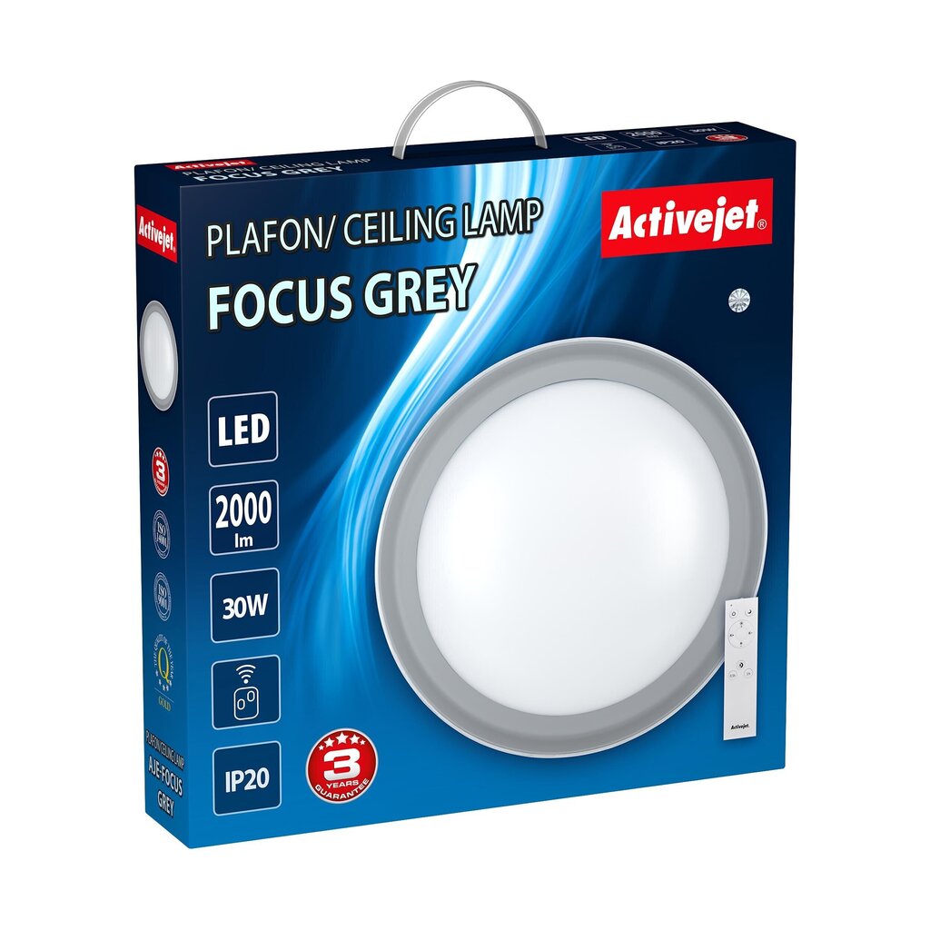 Activejet LED griestu lampa Aje-Focus Gray cena un informācija | Griestu lampas | 220.lv