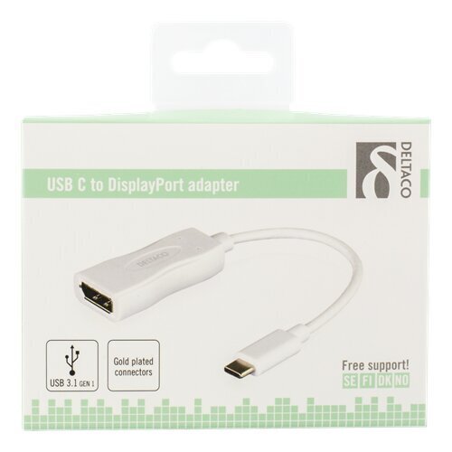 DELTACO USBC-DP1, USB 3.1 "C" цена и информация | Adapteri un USB centrmezgli | 220.lv