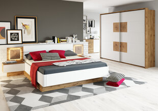 Кровать Szynaka Meble Sierra, коричневый/белый цена и информация | Кровати | 220.lv