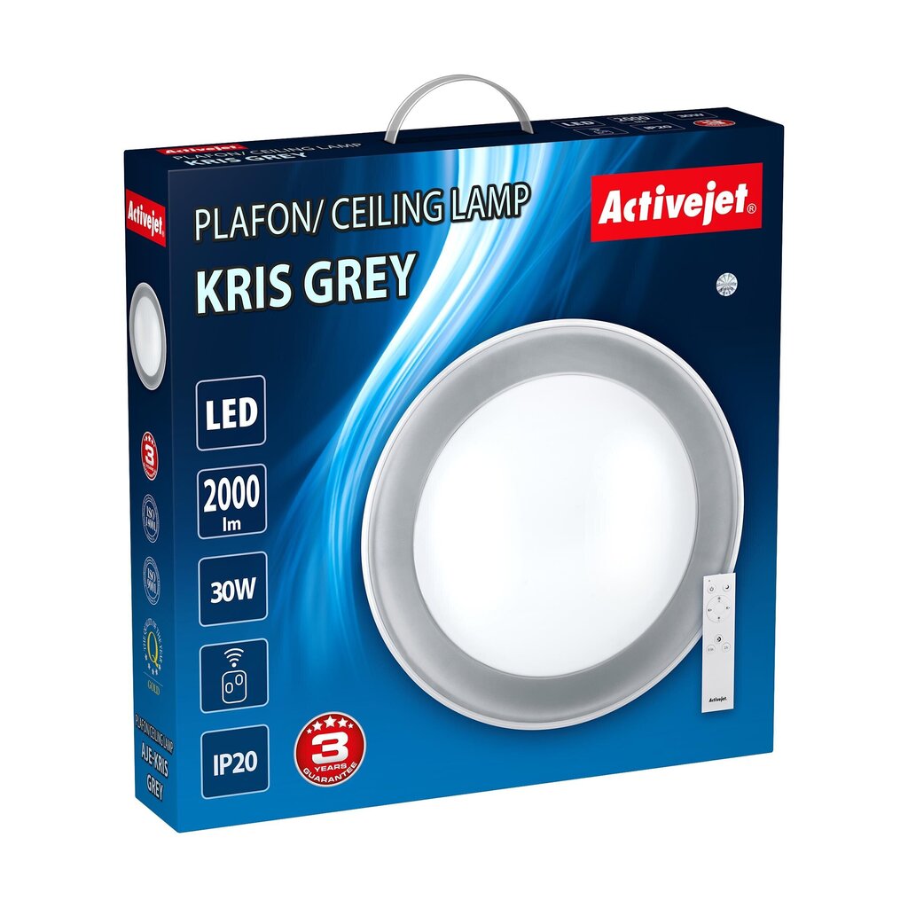 Activejet LED griestu lampa Aje-Kris Grey cena un informācija | Griestu lampas | 220.lv