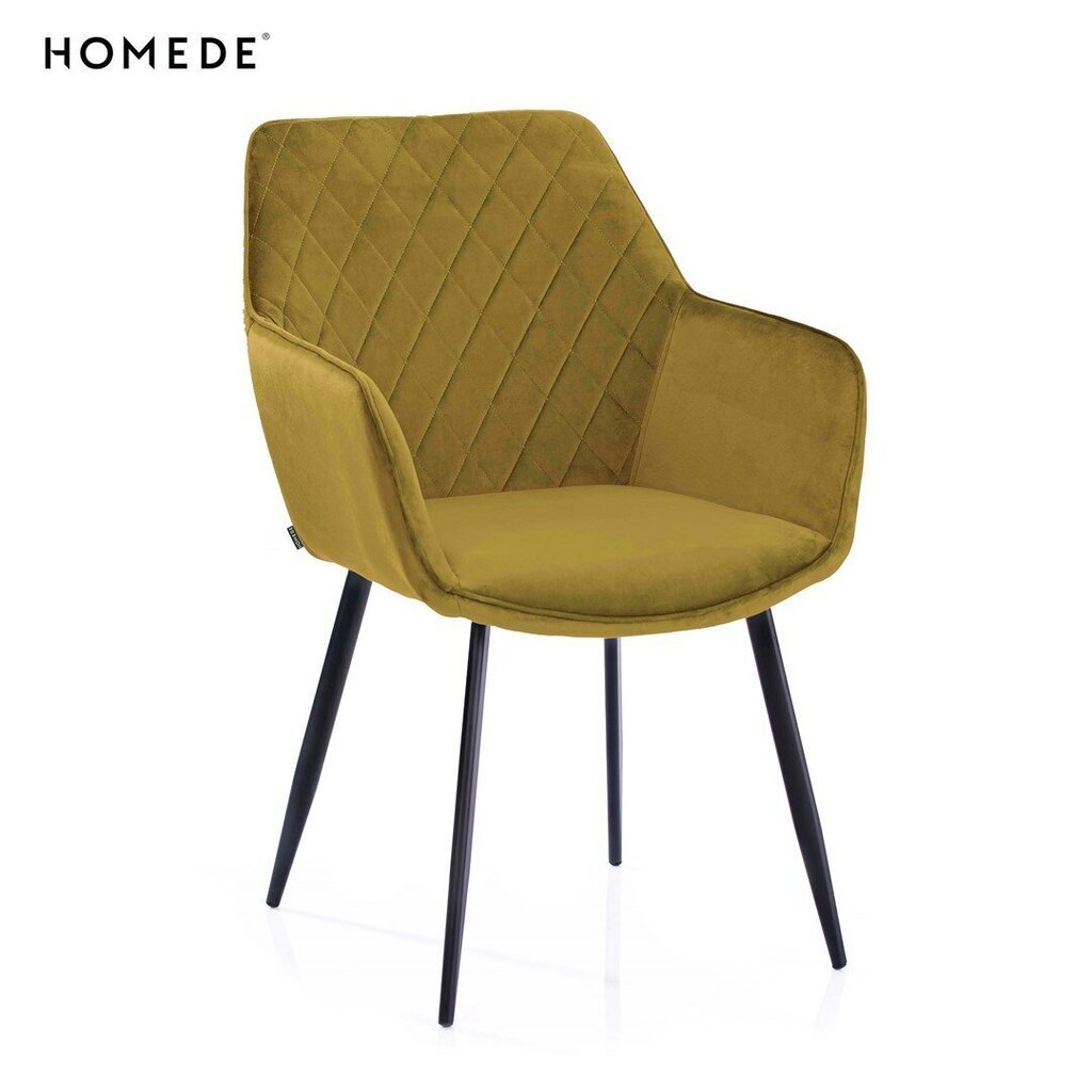 Krēsls Homede Vialli, dzeltens cena un informācija | Virtuves un ēdamistabas krēsli | 220.lv
