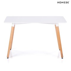Galds Homede Elle 120x60 cm, balts/brūns cena un informācija | Virtuves galdi, ēdamgaldi | 220.lv