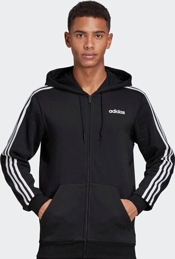 Džemperis vīriešiem Adidas Essentials 3 M DQ3101, melns цена и информация | Vīriešu jakas | 220.lv