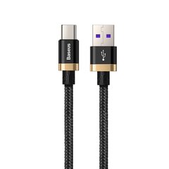 Кабель Baseus Purple Gold Red USB / USB-C SuperCharge 40W QC3.0 2M с нейлоновой оплеткой, черный (CATZH-BV1) цена и информация | Кабели для телефонов | 220.lv