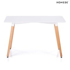 Galds Homede Elle 120x80 cm, balts/brūns cena un informācija | Virtuves galdi, ēdamgaldi | 220.lv