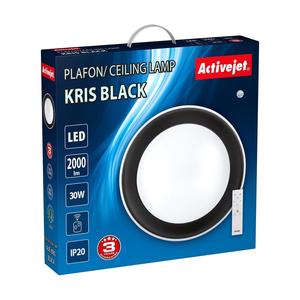 Activejet LED griestu lampa Aje-Kris Black cena un informācija | Griestu lampas | 220.lv