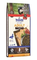Bosch HPC barība ar pīli un kartupeļiem pieaugušiem suņiem ar jutīgiem kuņģiem 15kg cena un informācija | Sausā barība suņiem | 220.lv