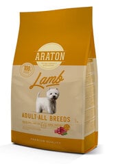 Araton Dog Adult Lamb sausā barība pieaugušiem suņiem, 3 kg cena un informācija | Araton Zoo preces | 220.lv