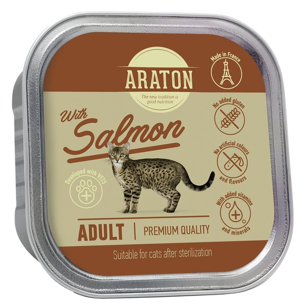 Araton Adult Cat With Salmon Konserveta Bariba Ar Lasi Pieaugusajiem Kakiem 85 G Cena 220 Lv