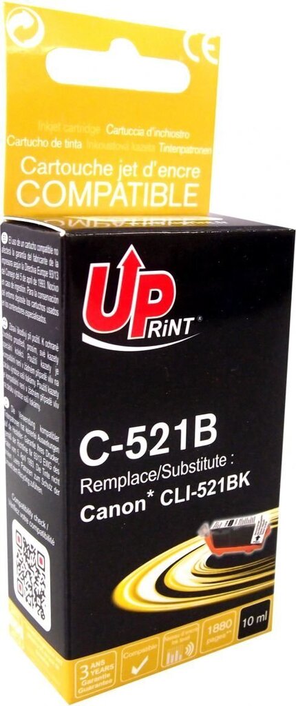 Tintes kārtridžs UPrint Canon CLI-521BK Black cena un informācija | Tintes kārtridži | 220.lv