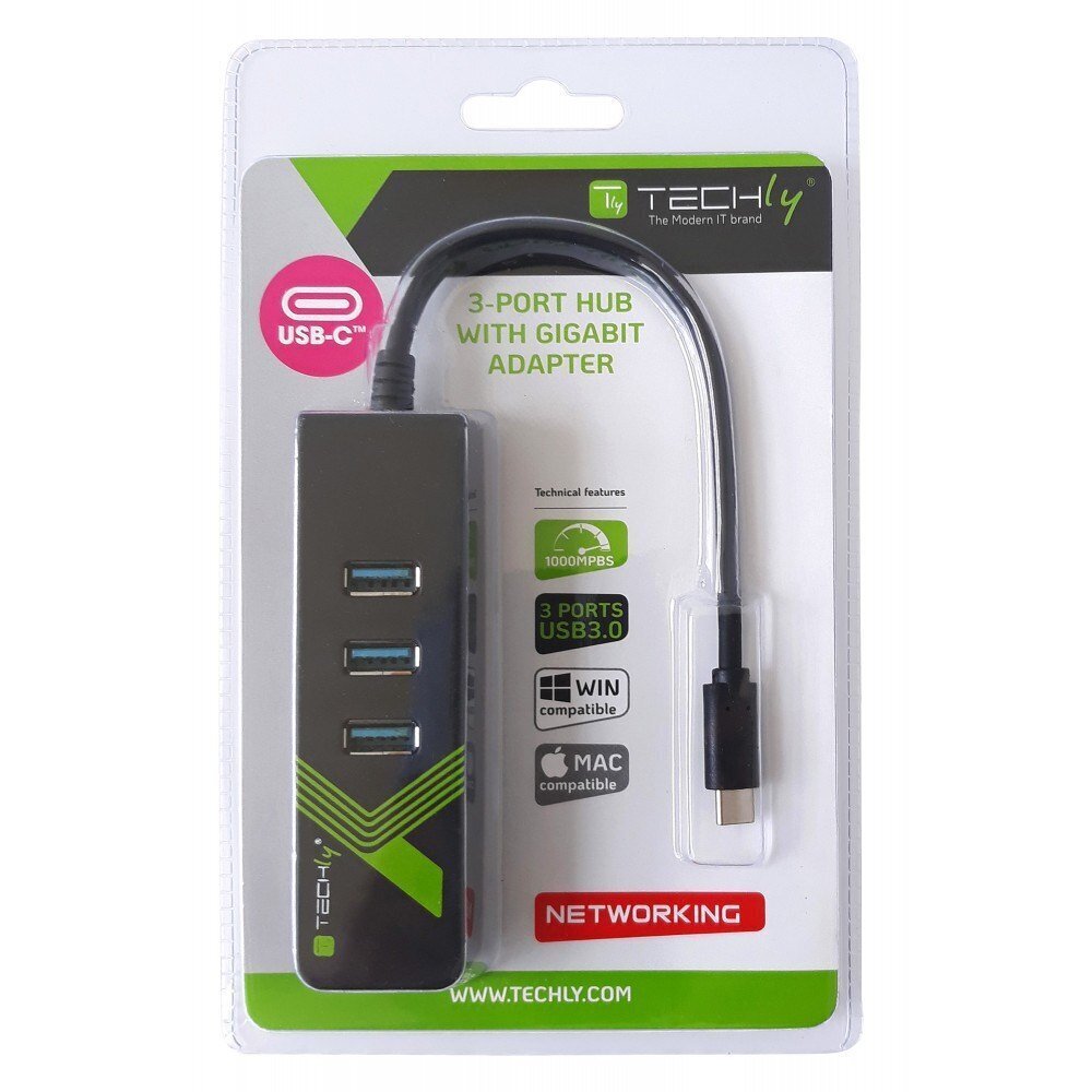 Techly IDATA-USB-ETGIGA-3C2 cena un informācija | Adapteri un USB centrmezgli | 220.lv