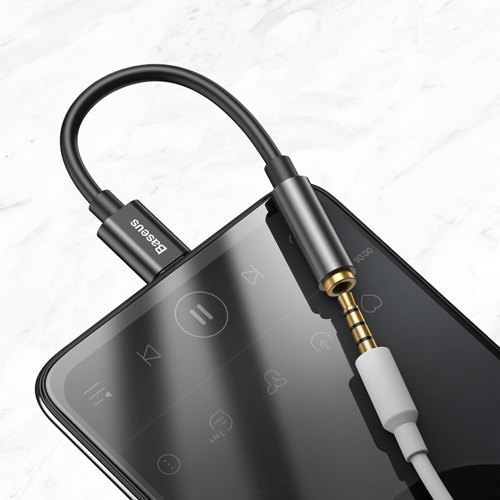 Baseus L54 USB-C to 3.5 mm Female Adapter DAC 24 bit 48 KHz black (CATL54-01) cena un informācija | Savienotājkabeļi | 220.lv