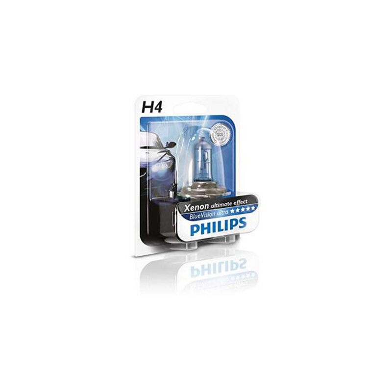 PHILIPS autospuldze H4 12V 60/55W Bluevision Ultra, blisteris cena un informācija | Auto spuldzes | 220.lv