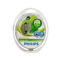 PHILIPS autospuldze H4 12V 60/55W ECO VISION (energy saver), 2 gab. blisteris cena un informācija | Auto spuldzes | 220.lv