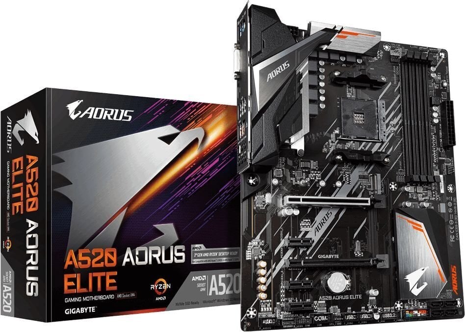 Gigabyte A520 Aorus Elite. cena un informācija | Mātesplates | 220.lv