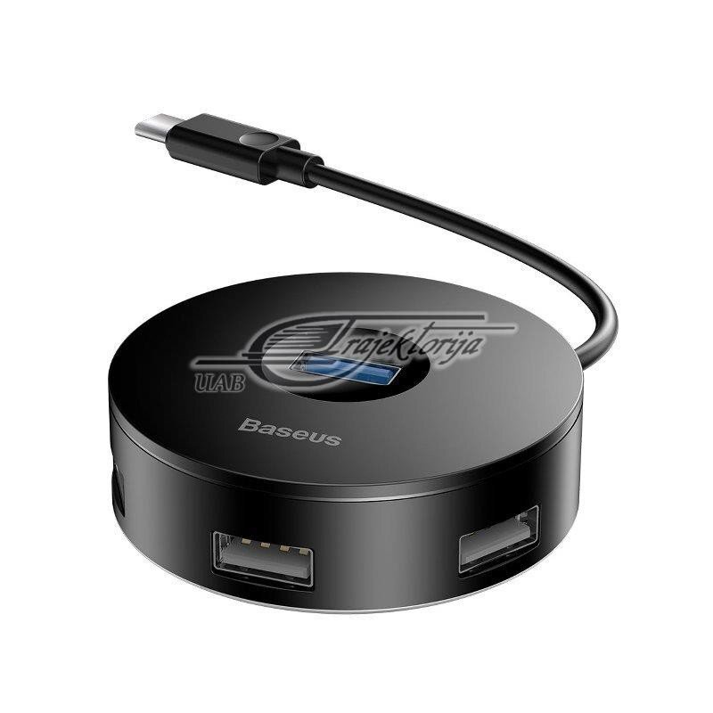 Baseus Hub 4in1 USB-C to USB 3.0 + 3x USB 2.0 15cm (Black) cena un informācija | Adapteri un USB centrmezgli | 220.lv