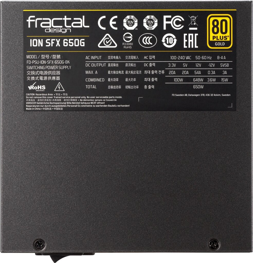 Fractal Design FD-PSU-ION-SFX-650G-BK-EU цена и информация | Barošanas bloki (PSU) | 220.lv
