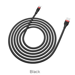 Savienotājkabelis USB cable Hoco U72 microUSB 1.2 m silikona Melns cena un informācija | Savienotājkabeļi | 220.lv