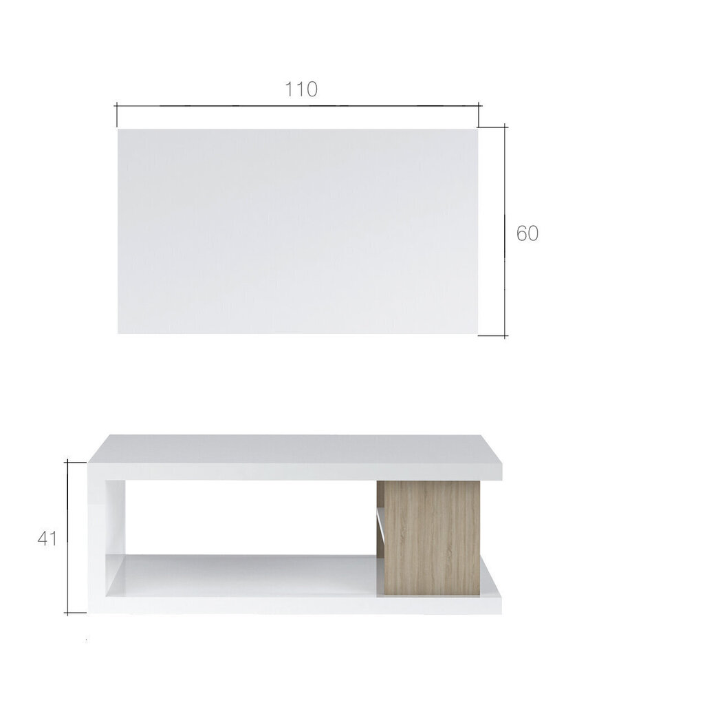 Kafijas galdiņš ADRK Furniture Luke, balts/pelēks cena un informācija | Žurnālgaldiņi | 220.lv