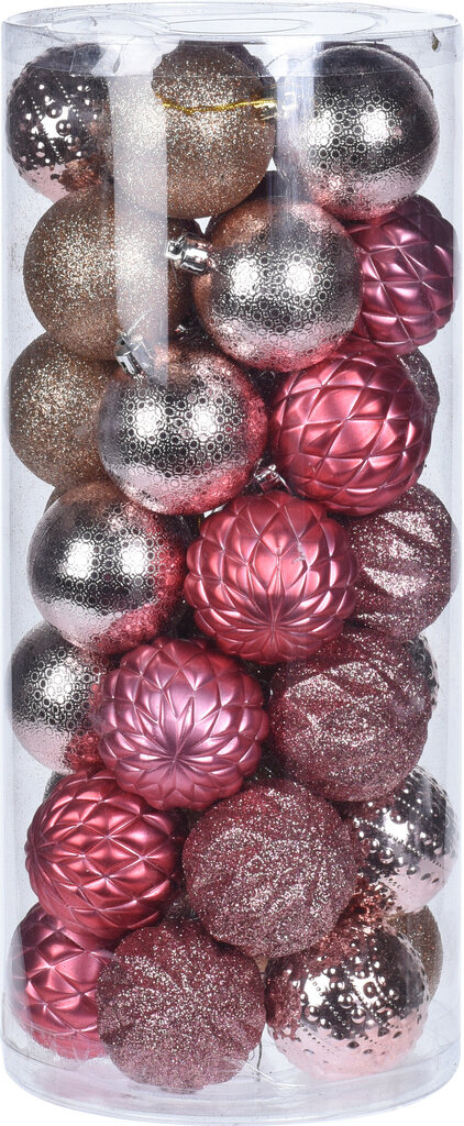 Ziemassvētku eglīšu rotaļlietu komplekts Elegance, plastmasas, 6 cm, 35 gab. цена и информация | Eglīšu rotājumi | 220.lv