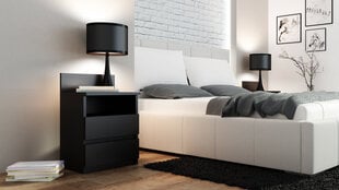 Nakts skapītis ADRK Furniture Puna M1, melns cena un informācija | Naktsskapīši | 220.lv