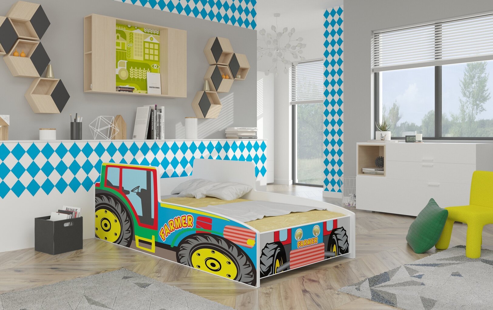Bērnu gulta ADRK Furniture Farmer 70x140 cm, dažādas krāsas cena un informācija | Bērnu gultas | 220.lv