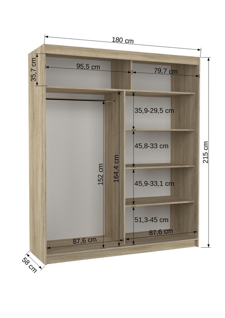 Skapis ADRK Furniture Spectra, melns/balts cena un informācija | Skapji | 220.lv